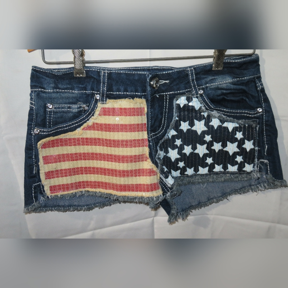 Rue21 Patriotic/American Flag Jean Shorts Size 5/6